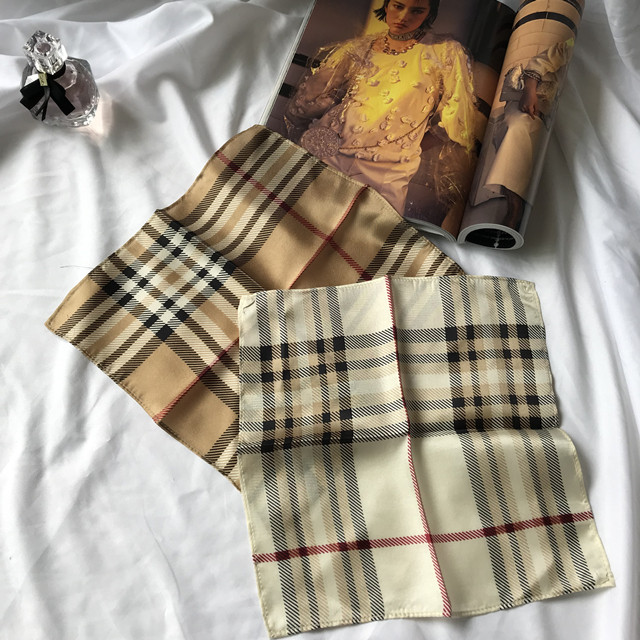 British plaid 100 mulberry silk plaid silk handkerchief unisex couple twill handkerchief