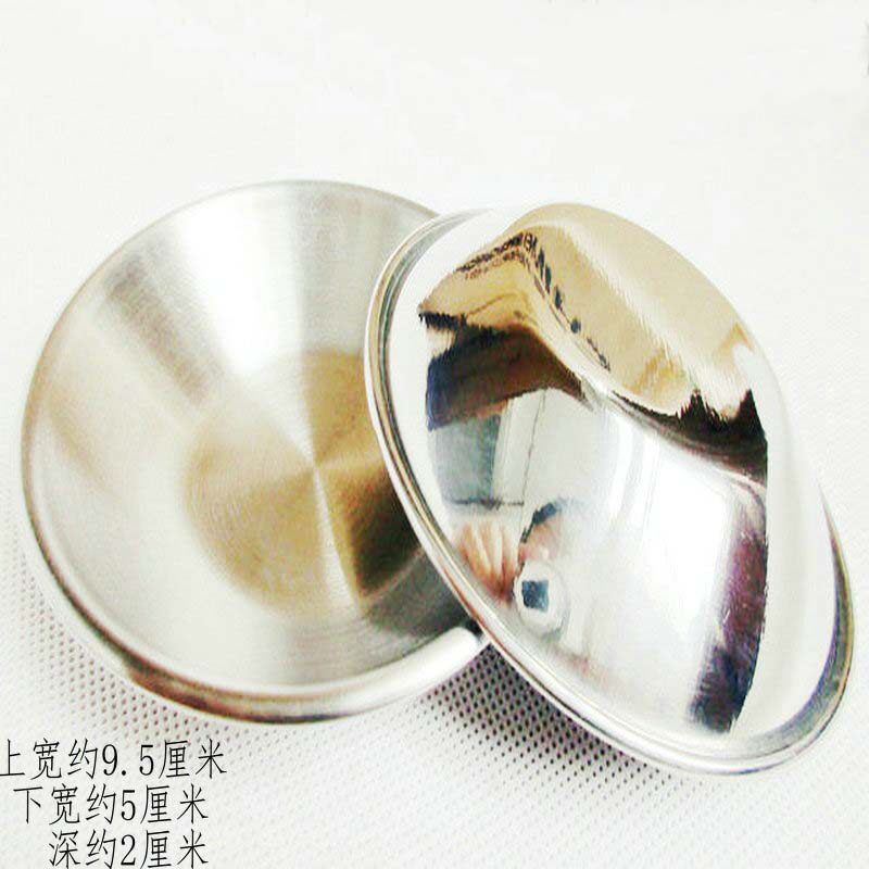 Upscale no magnetic stainless steel small dish Home Round Seasoning Dip Sauces Dish Vinegar Sauces Small Dish Snack Dish Thickening