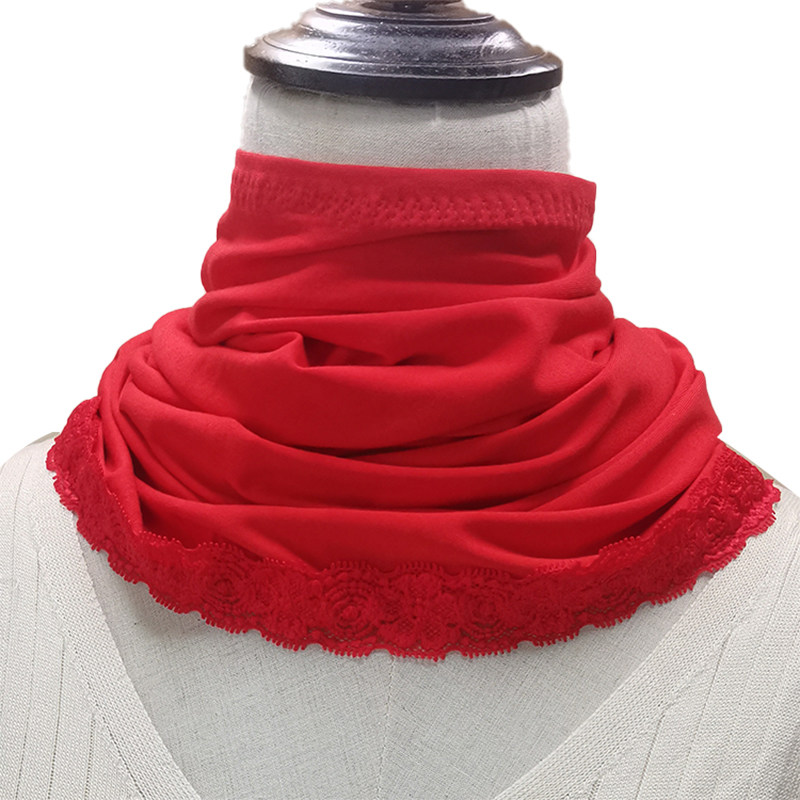 Korean version 100 hitch spring and autumn holidays with soft and pro-skin sunscreen Modee cotton surrounding neck women's black walled neck cover fake collar