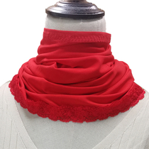 Korean version 100 hitch spring and autumn holidays with soft and pro-skin sunscreen Modee cotton surrounding neck womens black walled neck cover fake collar