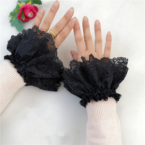 Korean version Princess Van dark blue red lace cuffs Children sweater sleeves Sleeves Scar tattooed Glove Bracelet