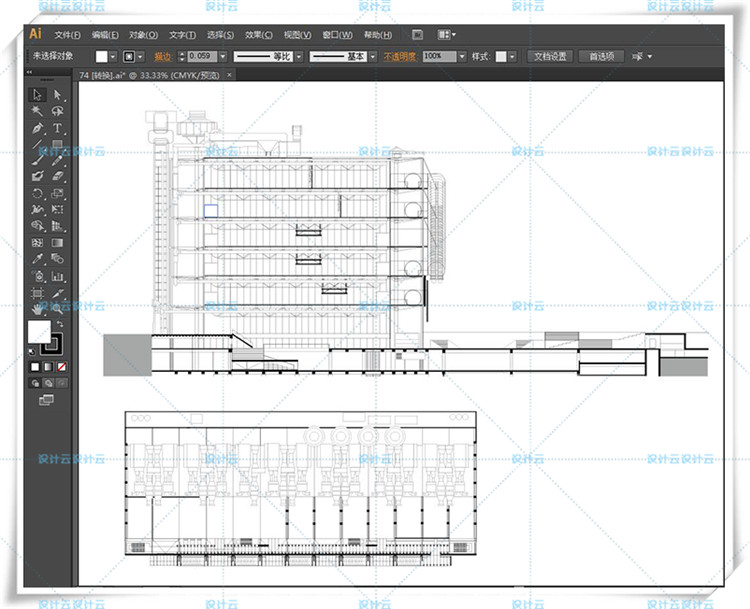 TU00917蓬皮杜艺术中心 su模型+CAD+AI 国家文化Centre Pompidou-4