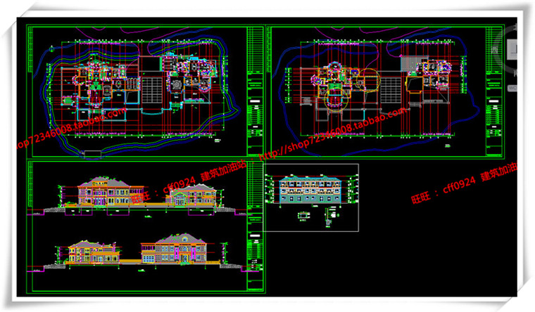 毕业设计欧式别墅平立面skp/su模型+cad图纸+效果图+3Dmax模型...-8