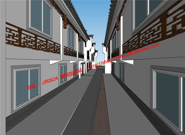 NO01819徽派古商业街老街改造中式风格cad总图su模型psd排版-6