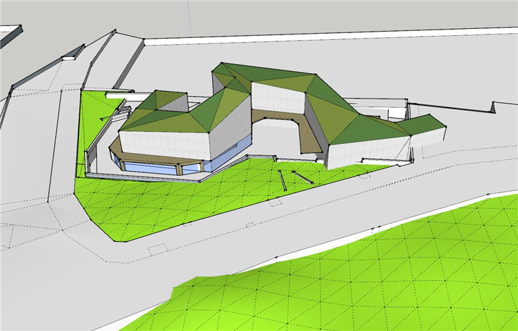 TU03108折叠空间-居民文化中心建筑方案设计su模型cad图纸排版-5