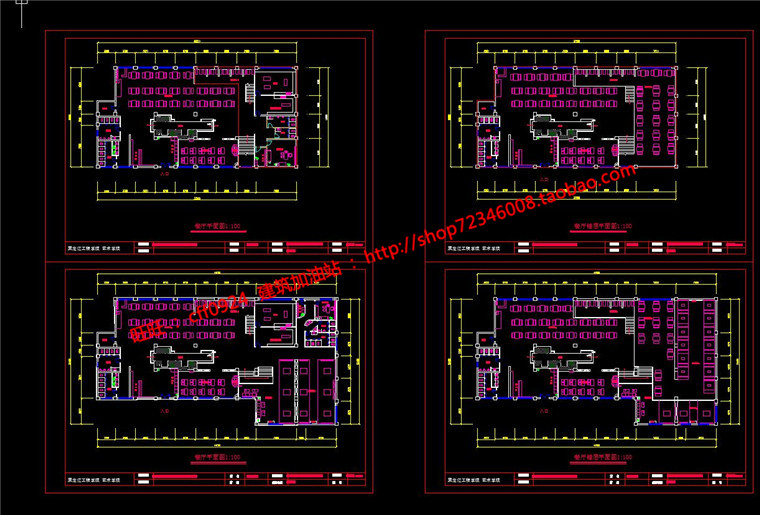 NO01039室内餐厅建筑方案设计su模型+cad平面天花图-8