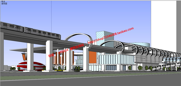 NO00098运输中心汽车站设计客运中心su模型3Dmax效果图cad图纸-10