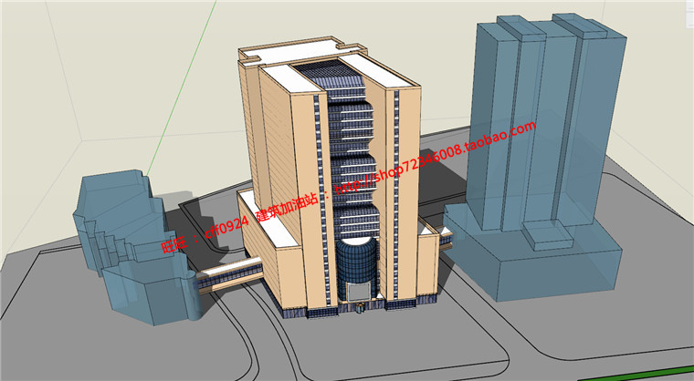 NO00644su+cad图纸+3dmax+效果图现代公建酒店建筑方案设计全套-4