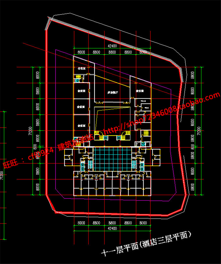 NO00644su+cad图纸+3dmax+效果图现代公建酒店建筑方案设计全套-5