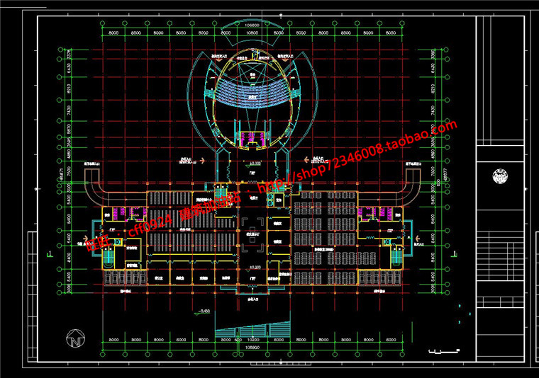 NO01518高校图书文物中心建成项目cad平面剖面图纸效果图-9