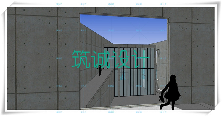 TU00028成羽町美术馆 SU+CAD+5个PPT安藤忠雄 大师作品-2
