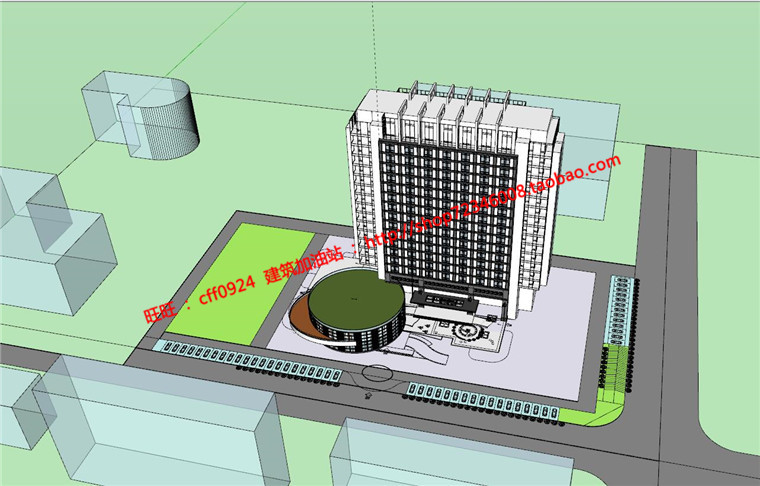 NO01756cad图纸su模型效果图ppt都市集中型酒店建筑方案设计-5