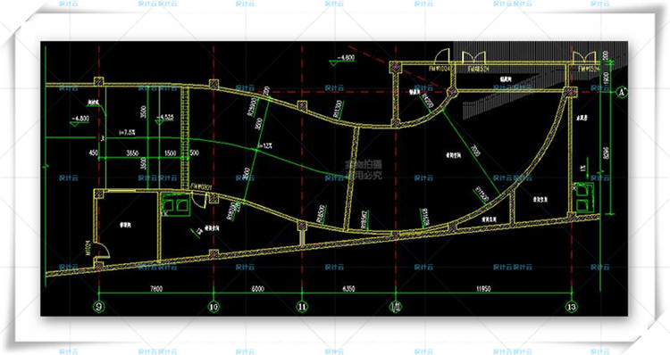 TU00834文化中心图书中心cad平立剖施工图+文本+su模型-15