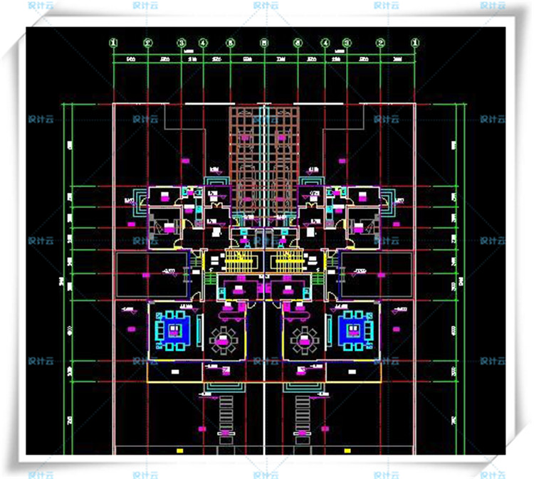 TU00100中式风格类独栋双拼别墅建筑设计CAD+3D模型+高清效果图-26