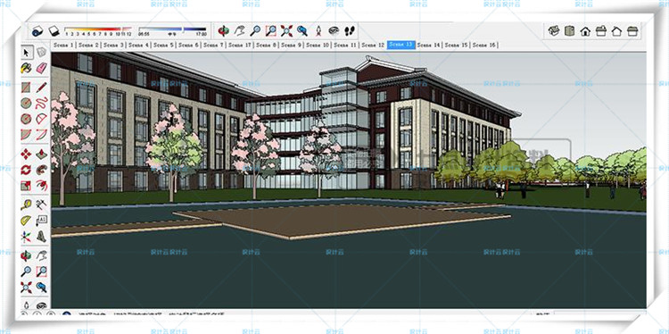 TU00827公建度假酒店新中式坡地多层cad施工图+效果图+su模型-11