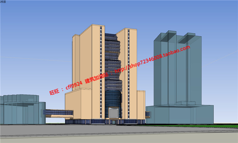 NO00644su+cad图纸+3dmax+效果图现代公建酒店建筑方案设计全套-2