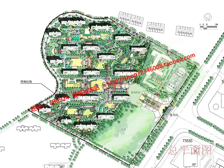 NO01180小区规划居住区设计报批文本汇报含效果图cad平立剖-3