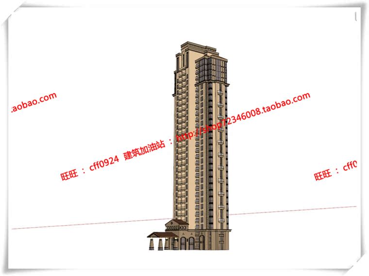 JZ307景瑞太仓高层住宅全套建筑设计cad平立面+su模型++效果图-8