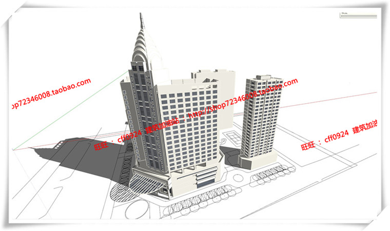 JZ180萧山公建酒店/四星酒店cad平立面图纸+su模型+效果图+3D-8