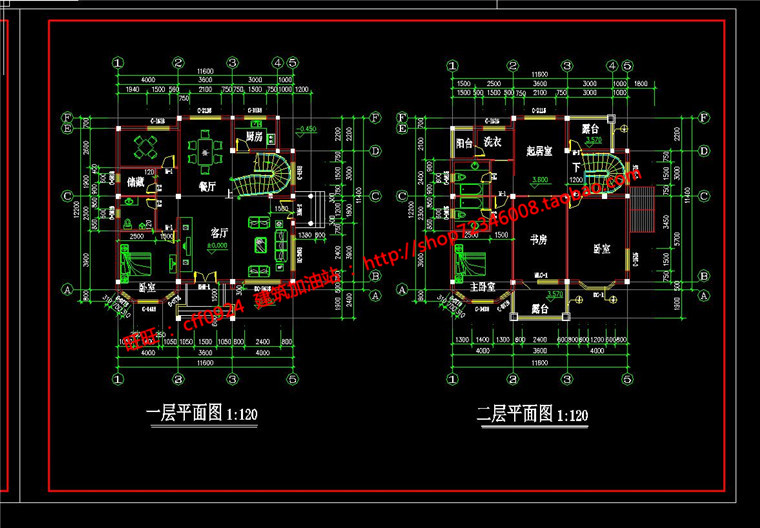 NO01946二层小洋房别墅建筑方案图纸cad平立剖效果图节点-4