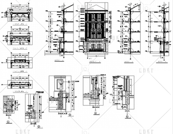 YH00596小区多层户型住宅楼建筑高端施工图CAD效果图-3