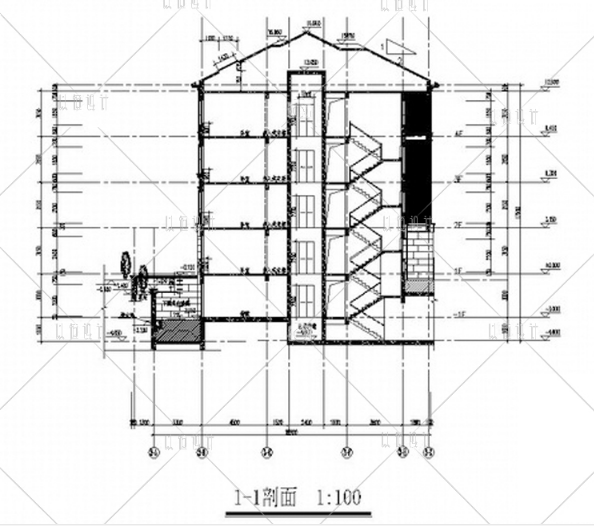 YH00596小区多层户型住宅楼建筑高端施工图CAD效果图-5