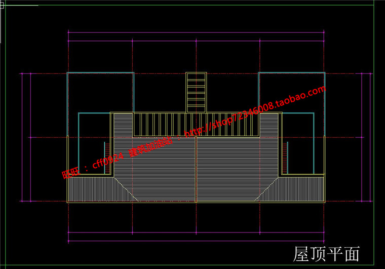 NO01936中式园林别墅四层民居设计cad图纸平立剖效果图-9