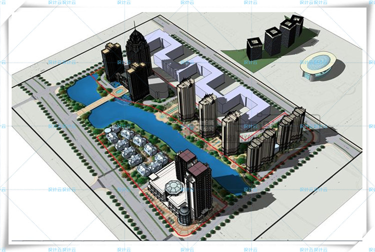 TU00825欧式新古典商业街区综合体cad施工图+su+文本-4