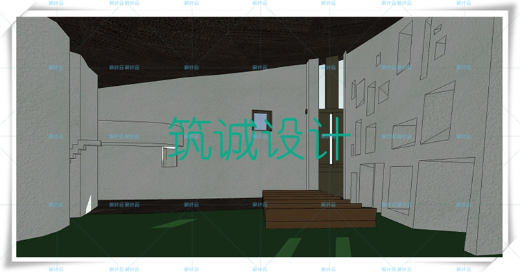 TU00025朗香教堂SU+带尺寸CAD+PPT 柯布西耶 大师作品-3