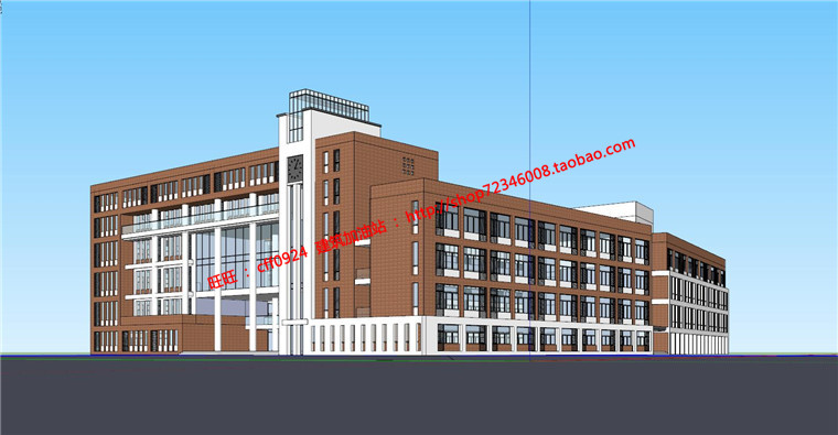 NO0135540班小学建筑方案设计cad总图平立面su模型-3