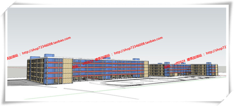 JZ255上海一村中小学/学校建筑设计cad图纸+su模型-5