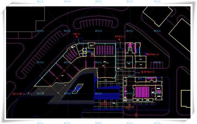 TU0016310套大学图书馆建筑cad及文本、su精选模型加效果图-18