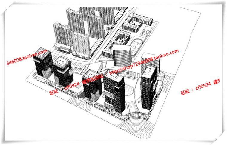 JZ211 福州商业项目办公酒店公寓SU模型/sketchup+cad图纸-6