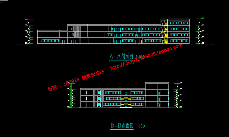 NO00037建筑系馆建筑方案设计su模型cad图纸效果图展板-7