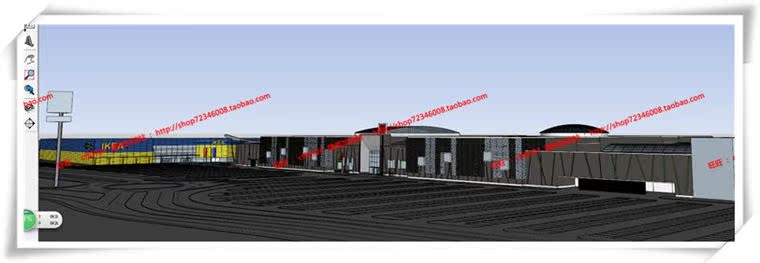JZ192商业商场超市总图/平面/立面/剖面/cad图纸/su模型/3Dmax-4