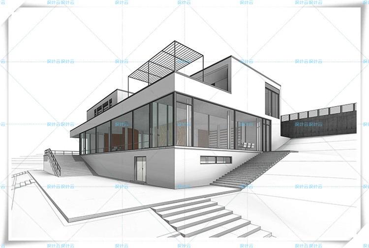 TU00844图根哈特住宅SU模型cadTugendhat 密斯凡德罗-1