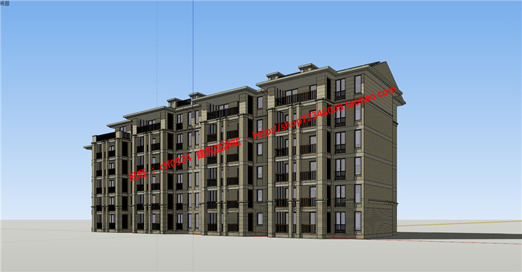 NO001995+1F住宅楼cad施工图平立剖效果图SU模型skp建筑方案设...-4