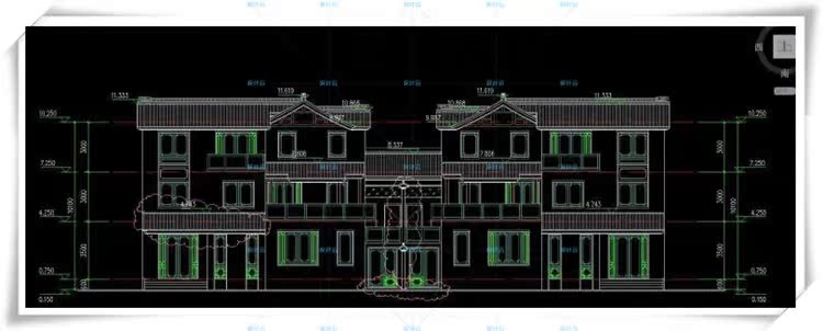 TU00100中式风格类独栋双拼别墅建筑设计CAD+3D模型+高清效果图-12