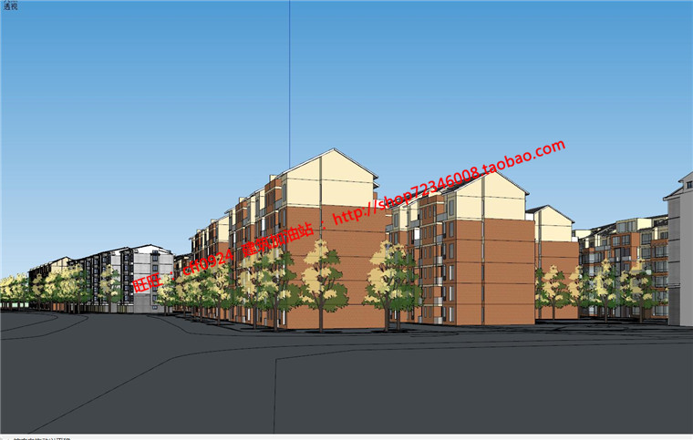 NO01143小区规划方案设计居住区建筑cad图纸总图su草图-4