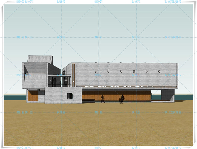 TU00882南戴河三联海边图书馆su模型CAD 董功 Vector 直向建筑-4