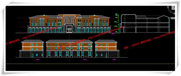 JZ217江西上饶欧式商业/住宅/商住楼SU模型+cad图纸+效果图-13