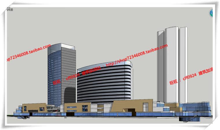 JZ231商业综合体中标项目SU模型+cad图纸+效果图+方案文本-17