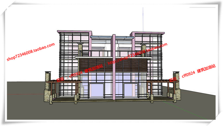 JZ063务川双拼叠加别墅/中式别墅全套设计cad设计图纸+su模型-6