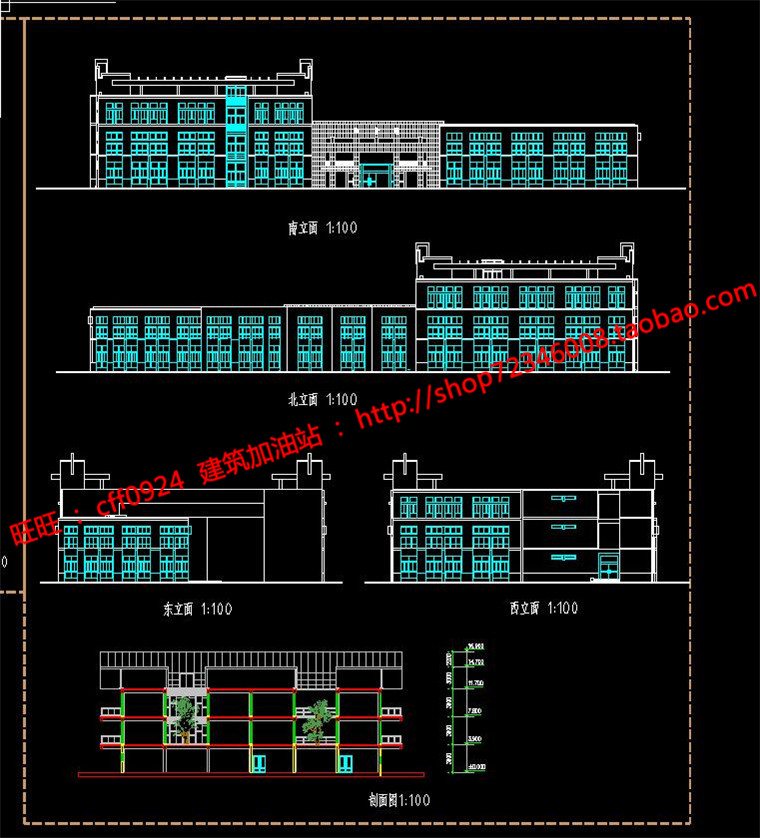 NO01408厦门大学图书活动中心教育设计cad图纸su模型效果图-9