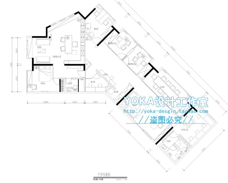 TU02022办公室空间写字楼CAD施工图纸方案平面节点效果图片...-52