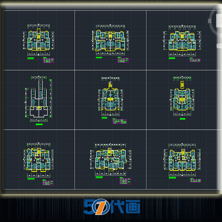 TU03015住宅小区cad总图户型+su模型+效果图居住区规划-8