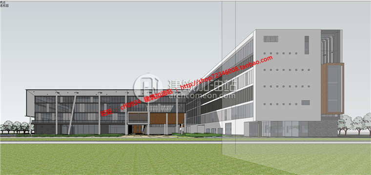 NO00251中学教学楼行政楼办公楼建筑设计 su模型+cad图纸-12