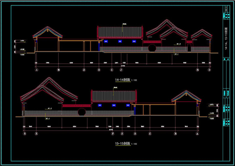 DB00099北京四合院住宅建筑设计CAD施工图效果图素材-14