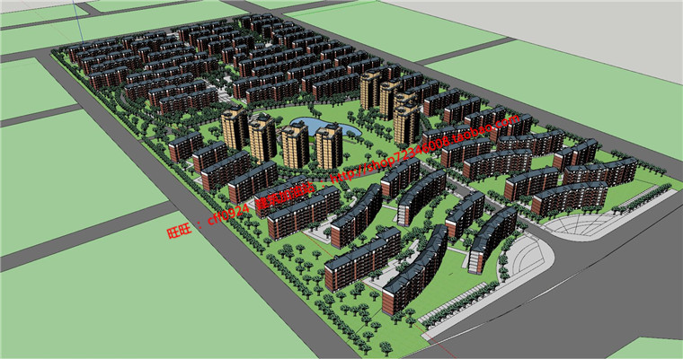 NO01727居住区规划设计作业su模型+cad图纸+效果图+分析图-12