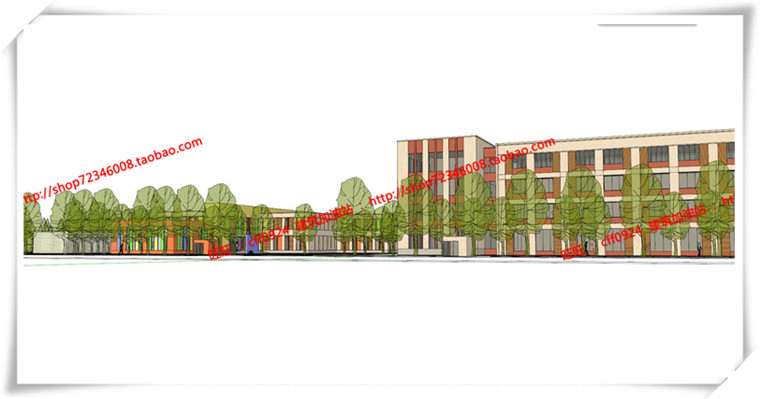 JZ257世茂昆山公建学校/中小学/小学cad平立总图+su模型-7